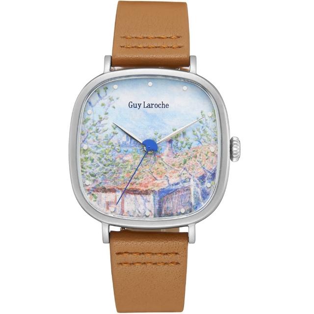 【姬龍雪Guy Laroche Timepieces】藝術系列腕錶-莫內 618年中慶(GA1002GH-01 方形x銀殼)