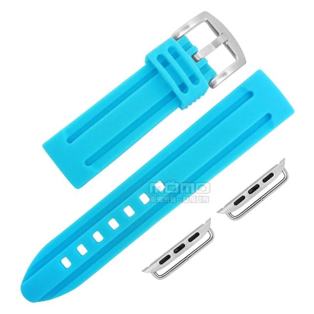 【Watchband】Apple Watch / 38.40.42.44mm / 蘋果手錶替用錶帶 蘋果錶帶 加厚 運動型 矽膠錶帶(藍色)