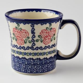 【波蘭陶】Vena 寬口馬克杯 水杯 茶杯 咖啡杯 400ml 波蘭手工製(漫野薔薇系列)