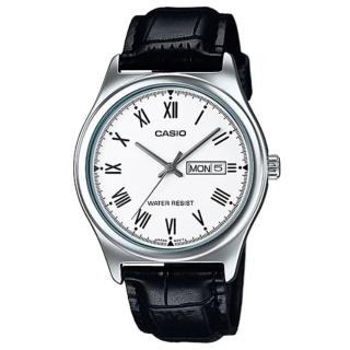 【CASIO 卡西歐】經典英倫復古指針紳士皮帶錶-羅馬白面(MTP-V006L-7B)