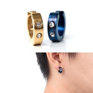 【玖飾時尚】夾式耳環 單色雙鑽鋼製耳夾(耳夾耳環)