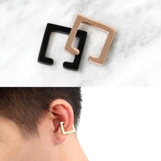 【玖飾時尚】夾式耳環方形白鋼材質(耳夾耳環)