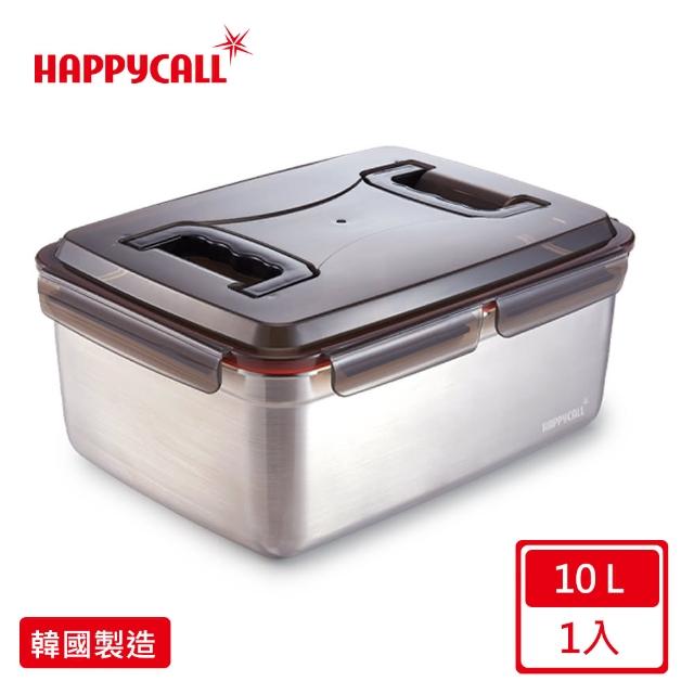 【韓國HAPPYCALL】韓國製厚質304特大不鏽鋼保鮮盒(雙把手耐重10公升)