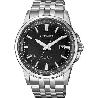 【CITIZEN 星辰】限量光動能萬年曆手錶-黑x銀/41mm 送行動電源 畢業禮物(BX1001-89E)