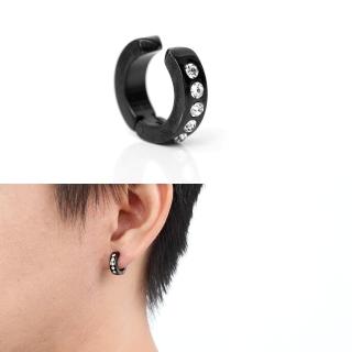 【玖飾時尚】夾式耳環 閃耀五鑽鋼製耳夾(耳夾耳環)