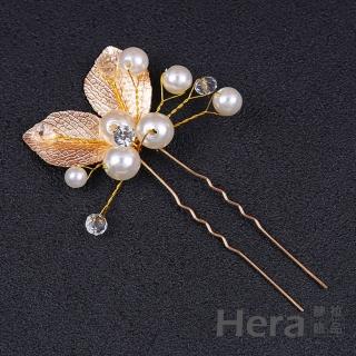 【HERA 赫拉】ll現貨ll金色葉子珍珠髮簪-2色#H100419A(現貨瘋搶中)