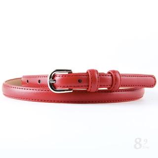 【89 zone】法式時尚百搭氣質 腰帶 裙帶 細腰帶 皮帶(紅)