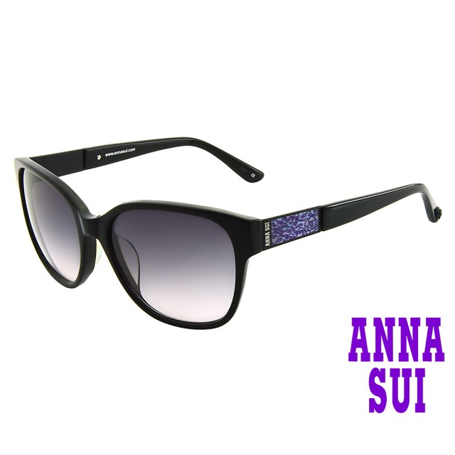 【ANNA SUI 安娜蘇】安娜方塊圖騰系列太陽眼鏡(AS938-001-黑)