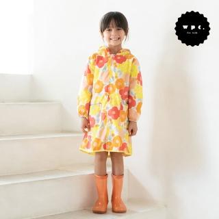 【w.p.c】空氣感兒童雨衣/超輕量防水風衣 附收納袋(克拉拉花朵M)