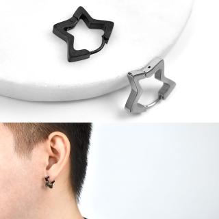 【玖飾時尚】耳環 鋼製立體星星(耳針耳環)