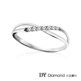 【DY Diamond 大亞鑽石】L.Y.A輕珠寶 18K白金 交織 鑽石線戒