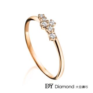 【DY Diamond 大亞鑽石】L.Y.A輕珠寶 18K玫瑰金 時尚 鑽石線戒