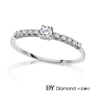【DY Diamond 大亞鑽石】L.Y.A輕珠寶 18K白金 閃耀 鑽石線戒