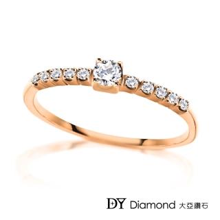 【DY Diamond 大亞鑽石】L.Y.A輕珠寶 18K玫瑰金 閃耀 鑽石線戒