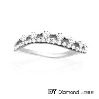 【DY Diamond 大亞鑽石】L.Y.A輕珠寶 18K白金 輕奢 鑽石線戒