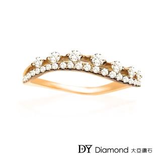 【DY Diamond 大亞鑽石】L.Y.A輕珠寶 18K玫瑰金 輕奢 鑽石線戒