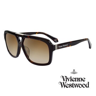 【Vivienne Westwood】英國精品時尚雙桿系列造型太陽眼鏡(VW887-02-琥珀)