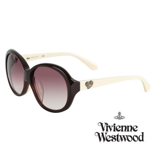 【Vivienne Westwood】英國精品時尚心鑽系列造型太陽眼鏡(VW743-02-咖)