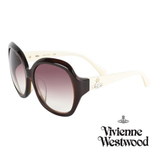 【Vivienne Westwood】英國精品時尚高雅系列造型太陽眼鏡(VW74502-咖)