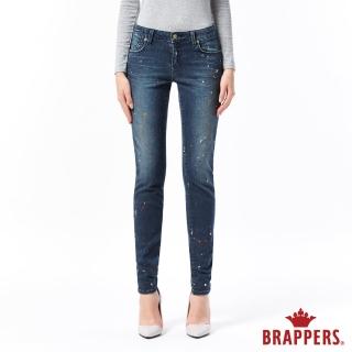 【BRAPPERS】女款 新美腳ROYAL系列-中低腰彈性噴漆窄管褲(藍黑)
