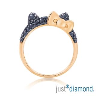 【Just Diamond】Hello Kitty黑鑽風潮18K玫瑰金系列 鑽石戒指(耳朵)