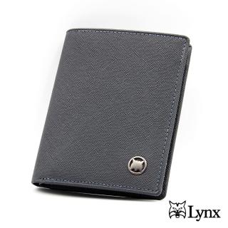 【Lynx】進口細格紋直立式皮夾(訂婚禮 生日禮 獎勵禮)