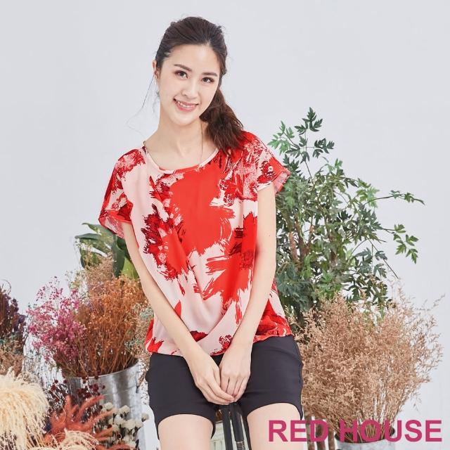 【RED HOUSE 蕾赫斯】花朵設計款上衣(橘色)