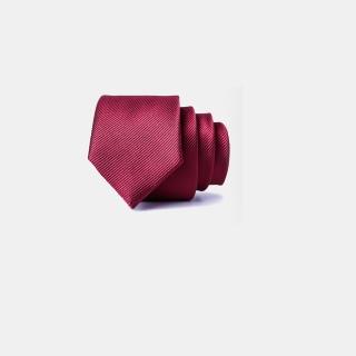 【拉福】領帶中窄版6cm拉鍊領帶(兒童細斜紋 暗紅)