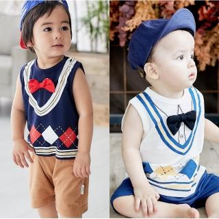 【Baby童衣】連身衣 假兩件紳士造型無袖爬衣 90030(共2色)