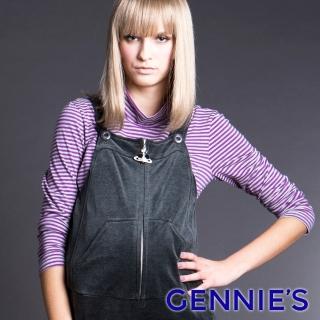 【Gennies 奇妮】010系列-百搭條紋彈性上衣(黑/紫/紅T3215)