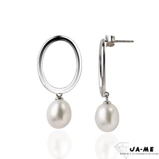 【JA-ME】925銀天然珍珠9*11mm耳環 時尚風格3