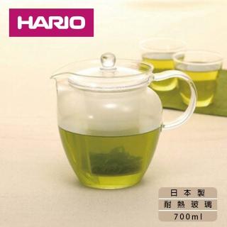 【HARIO】耐熱玻璃圓型急須壺-700ml 附濾網(日本製)