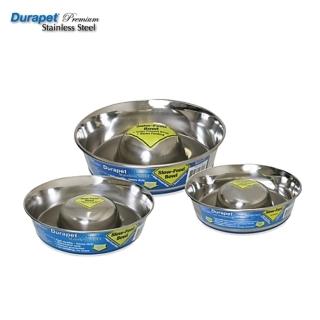 【Durapet】不鏽鋼防滑慢食寵物碗（防吐碗）〈L〉(DU-10192)（寵物食碗）