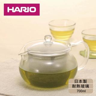 【HARIO】耐熱玻璃丸型急須壺-700ml 附濾網(日本製)