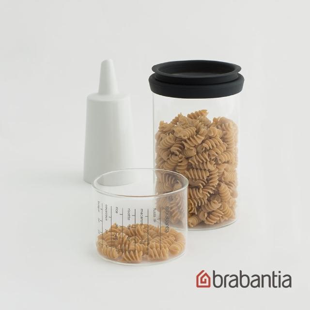 【Brabantia】玻璃量杯儲存罐1L-灰黑(荷蘭百年大廠)