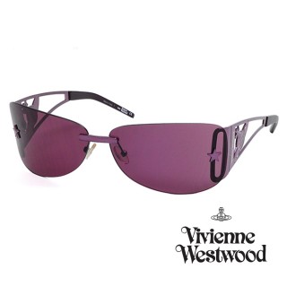 【Vivienne Westwood】英國精品時尚類運動星星無邊框系列造型太陽眼鏡(VW59202-紫)