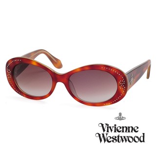 【Vivienne Westwood】英國精品時尚圓框系列造型太陽眼鏡(VW62403-紅)