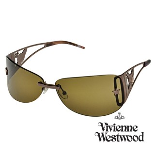 【Vivienne Westwood】英國精品時尚類運動星星無邊框系列造型太陽眼鏡(VW59204-古銅)
