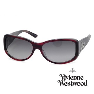 【Vivienne Westwood】英國精品時尚前衛寬板方框系列造型太陽眼鏡(VW66301-琥珀紅)