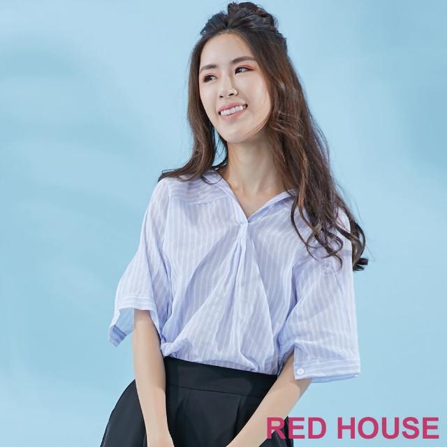 【RED HOUSE 蕾赫斯】微透寬鬆條紋襯衫(共2色)