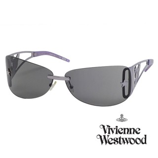 【Vivienne Westwood】英國精品時尚類運動星星無邊框系列造型太陽眼鏡(VW59201-銀灰)