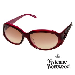 【Vivienne Westwood】英國精品時尚浮雕土星系列造型太陽眼鏡(VW62504-鋼鐵紅)