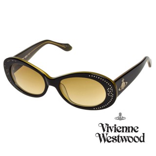 【Vivienne Westwood】英國精品時尚圓框系列造型太陽眼鏡(VW62404-亮土黃)