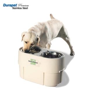 【Durapet】寵物碗兼飼料儲存桶兩用（中大型寵物專用）〈L〉(DU-76312)（寵物飼料桶/食碗）