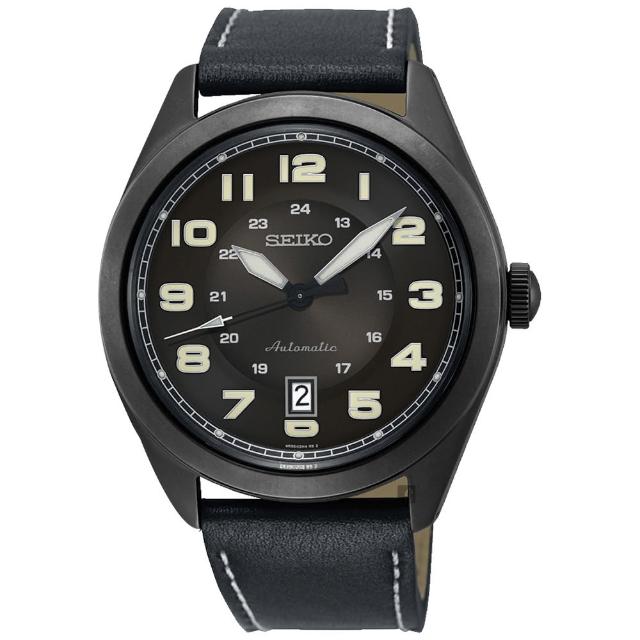 【SEIKO 精工】飛行時代機械手錶-黑/44mm 送行動電源 畢業禮物(4R35-02W0SD  SRPC89J1)