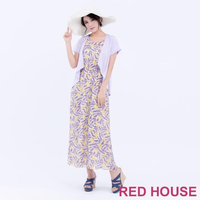 【RED HOUSE 蕾赫斯】假兩件印花長洋裝(共2色)