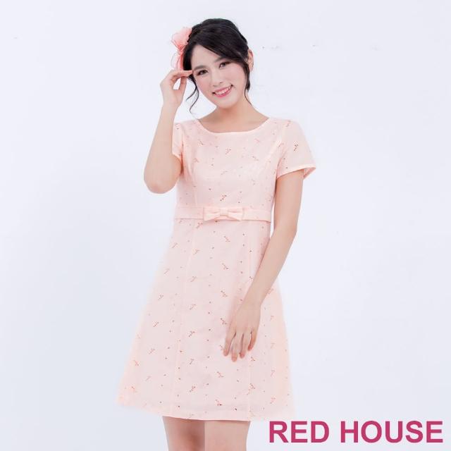 【RED HOUSE 蕾赫斯】花朵蕾絲蝴蝶結洋裝(共2色)