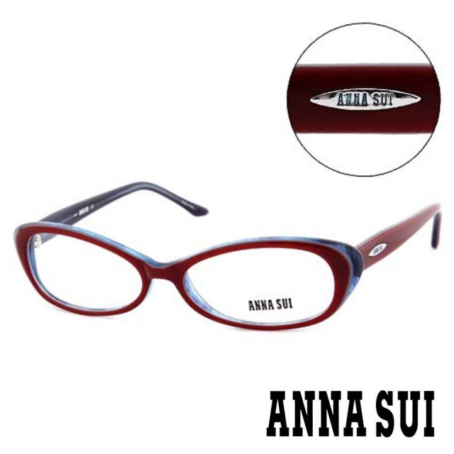 【ANNA SUI 安娜蘇】時尚基本款造型光學眼鏡-酒紅(AS09002)