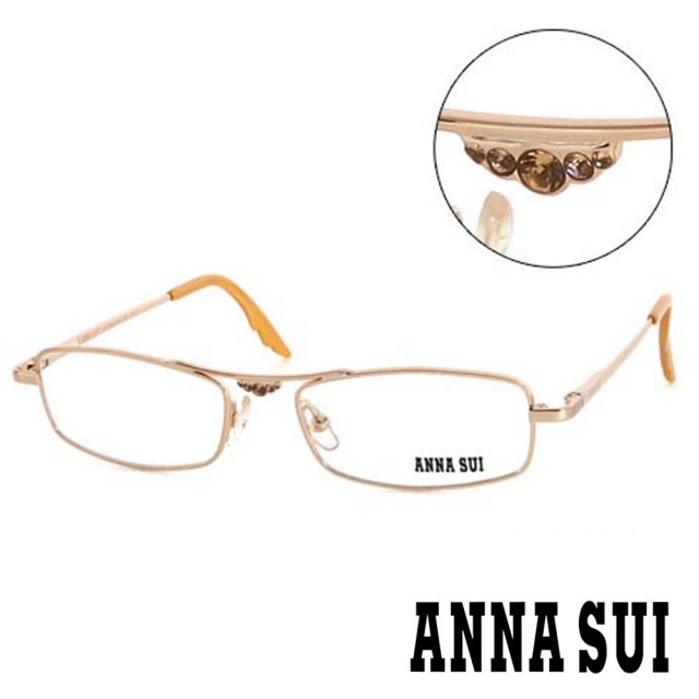 【ANNA SUI 安娜蘇】金鑽金屬造型光學眼鏡-香檳金(AS05103)