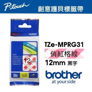 【brother】TZe-MP RG31 原廠創意護貝標籤帶(12mm 俏紅格紋)